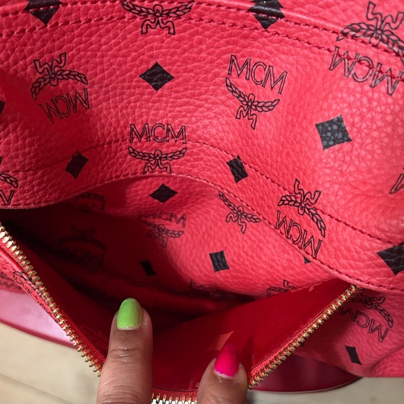 MCM Coral Backpack with Gold Studs - Picture 6 of 14